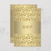 Gold Wirbel Gold 50. Hochzeitstag UAWG RSVP Karte (Vorne/Hinten)