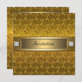 Gold Wirbel Gold Jeden Anlaß Party Template Einladung (Vorne/Hinten)