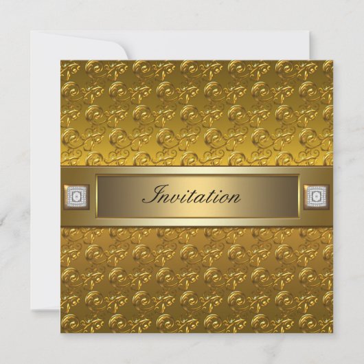 Gold Wirbel Gold Jeden Anlaß Party Template Einladung (Vorderseite)