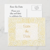Gold Wirbel Save the Date Postkarte (Vorne/Hinten)
