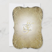 Gold-Wirbel und Blätter auf Burnt-Gold-Metallic-Pa Einladung (Rückseite)