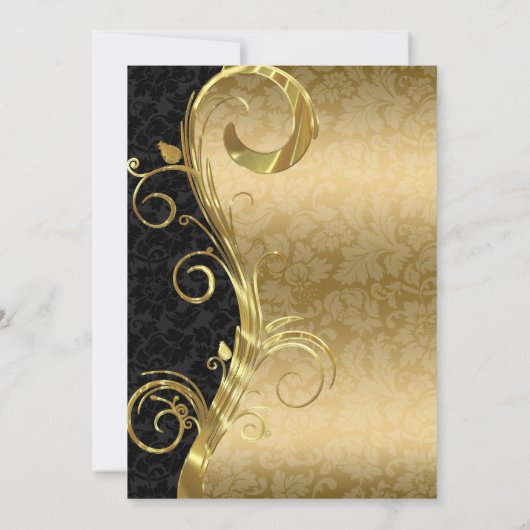 Gold-Wirbel und Damaskus Save The Date (Rückseite)