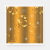 Gold Wirbel und Stars Luxuriöse Weihnachten Serviette (Vorderseite)