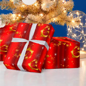 Gold Wirbel und Sterne Weihnachten Geschenkpapier