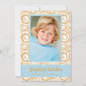 Gold Wirbel Weihnachtsfeiertag Foto Karte (Vorderseite)