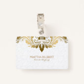 Gold Wirble Spitze Ausweis (Rückseite mit Klammer)