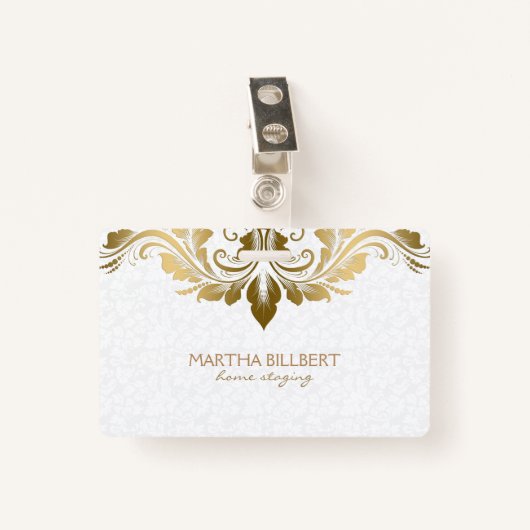 Gold Wirble Spitze Ausweis (Vorderseite mit Klammer)