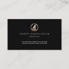 Gold Wizard Hat Icon Magician Business Card Visitenkarte