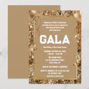 Gold Wohltätigkeit Ball Corporate Fundraising-Part Einladung