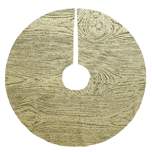Gold Wood Glitzer Textur Hintergrund Polyester Weihnachtsbaumdecke (Vorderseite)