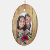 Gold Wood Rote Rose Frame Foto Template Urlaub Keramik Ornament (Links)