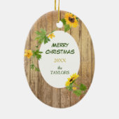 Gold Wood Sonnenblumen Bilderrahmen Vorlage Urlaub Keramik Ornament (Hinten)