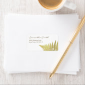 Gold Woodland Wedding Fern Adressaufkleber (Insitu)
