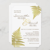Gold Woodland Wedding Fern Einladung (Vorne/Hinten)