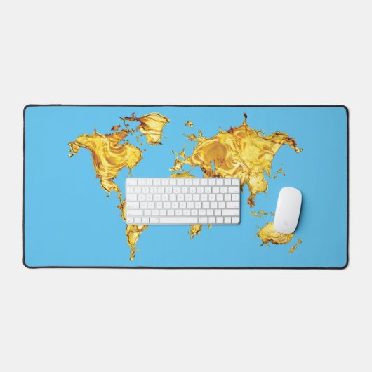 Gold World Blue Sea Computer Gamer Experte Schreibtischunterlage (Tastatur & Maus)