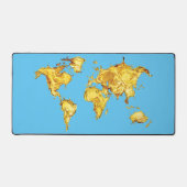 Gold World Blue Sea Computer Gamer Experte Schreibtischunterlage (Vorderseite)