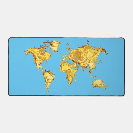 Gold World Blue Sea Computer Gamer Experte Schreibtischunterlage (Vorderseite)