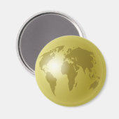 Gold World Globe Magnet (Vorderseite/Rückseite)