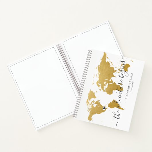 Gold World Map Adventure Zielgast Notizblock (Innenseite)