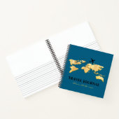 Gold World Map & Airplane, Travel Journal, Custom Notizblock (Innenseite)