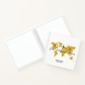 Gold World Map & Airplane, Travel Wedding Custom Notizblock (Innenseite)
