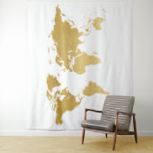 Gold World Map Detaillierte Globe-Hintergrund-Band Wandteppich (Beispiel)