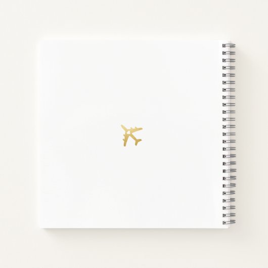 Gold World Map Herbst Reiseziel Gästebuch Notizblock (Rückseite)