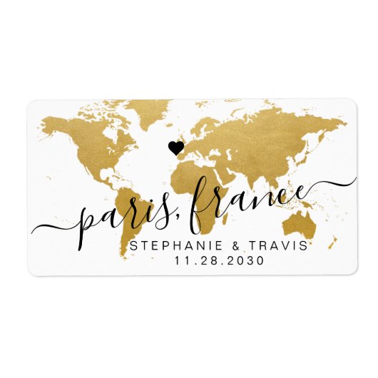 Gold World Map Herzziel Gefallen (Vorne)