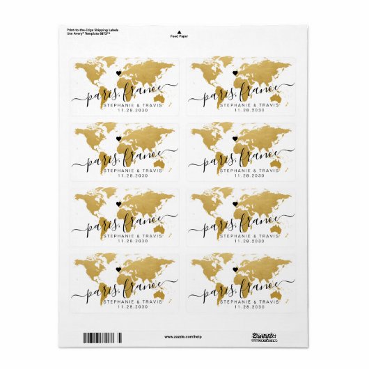 Gold World Map Herzziel Gefallen (Vorne)