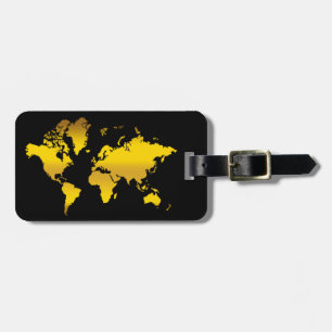 Gold World Map Imitate Beruflich Chic Vintag Gepäckanhänger