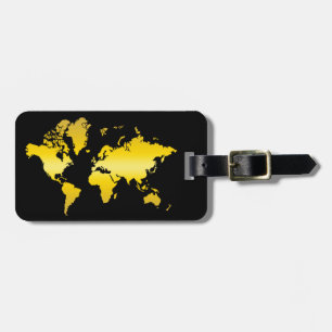 Gold World Map Imitate Beruflich Chic Vintag Gepäckanhänger