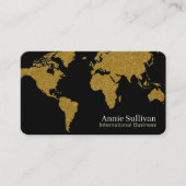 Gold World Map Oversified International Black Visitenkarte (Vorderseite)