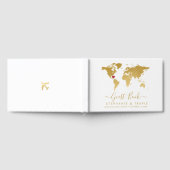 Gold World Map Personalisiert Heart Destination Gästebuch (Voll)