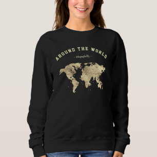 Gold World Map Traveller Sweatshirt