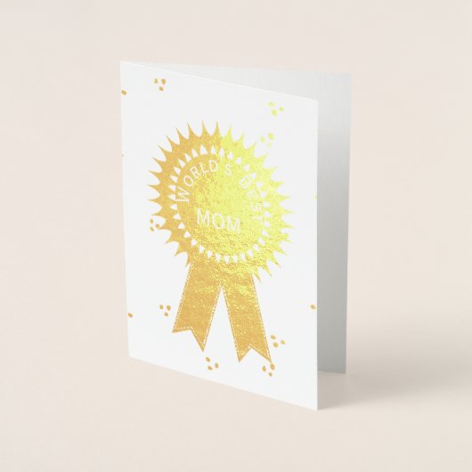 Gold Worlds Best Mama Ribbon Card Folienkarte (Vorderseite)
