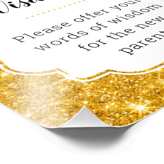 Gold Worte der Weisheit Ratschläge Baby Duschzeich Fotodruck (Ecke)