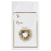 Gold Wreath Frohe Weihnachtsgeschenk-Tasche Kleine Geschenktüte (Rückseite)