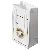 Gold Wreath Frohe Weihnachtsgeschenk-Tasche Kleine Geschenktüte (Rückseite Schrägansicht)