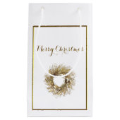 Gold Wreath Frohe Weihnachtsgeschenk-Tasche Kleine Geschenktüte (Vorderseite)