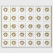 Gold Wreath Frohe Weihnachtswrapping Papier Geschenkpapier (Flach)