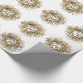 Gold Wreath Frohe Weihnachtswrapping Papier Geschenkpapier (Ecke)