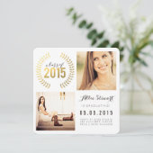 Gold-Wreath-Klasse 2015 Graduate-Foto-Karten Ankündigung (Stehend Vorderseite)