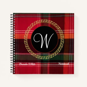 Gold Wreath Madras personalize Monogram Decorative Notizblock