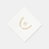 Gold-Wreath-Monogram Napkins Serviette (Ecke)