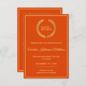 Gold Wreath Orange Abschluss Ankündigung (Vorne/Hinten)