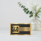 Gold Wrench Frame Electrical Engineer Visitenkarte (Stehend Vorderseite)