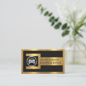 Gold Wrench Frame Silver Car Nut Logo Visitenkarte (Stehend Vorderseite)