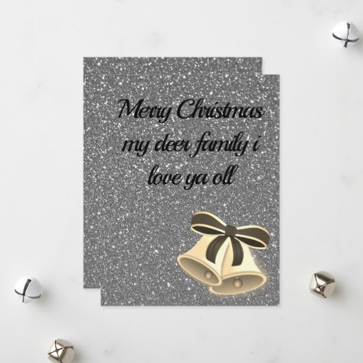 Gold; wunderschöne, Coole SilverHoliday Card Feiertagskarte (Vorderseite/Rückseite Beispiel)