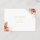 Gold wünscht gute Herbst-Blütenhochzeit Begleitkarte (Rückseite)