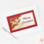 Gold XMas Glocken, Perlen und Schneeflocken Sticke Rechteckiger Aufkleber (Umschlag)